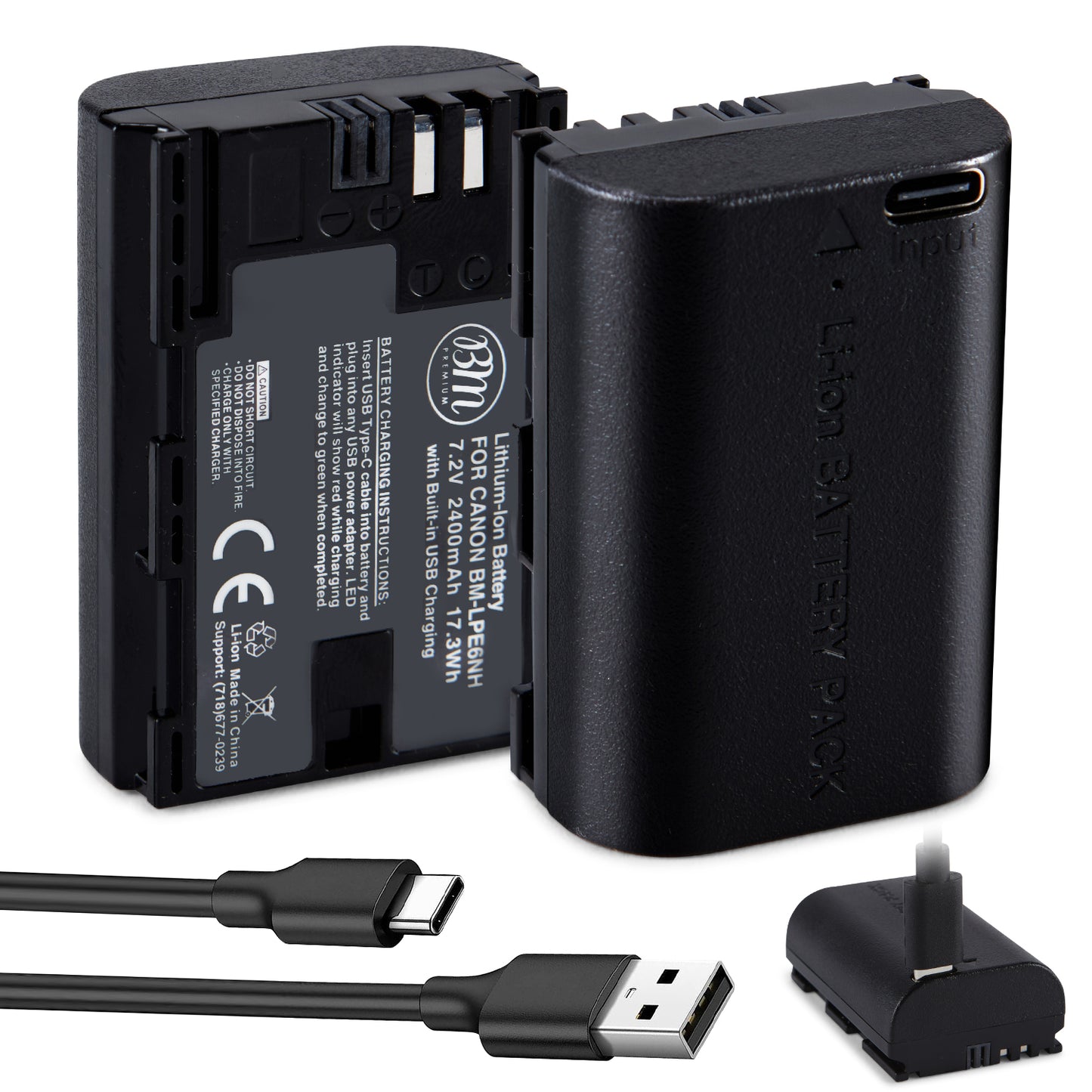 BM Premium LP-E6NH Battery with Built-in USB-C Charging Port